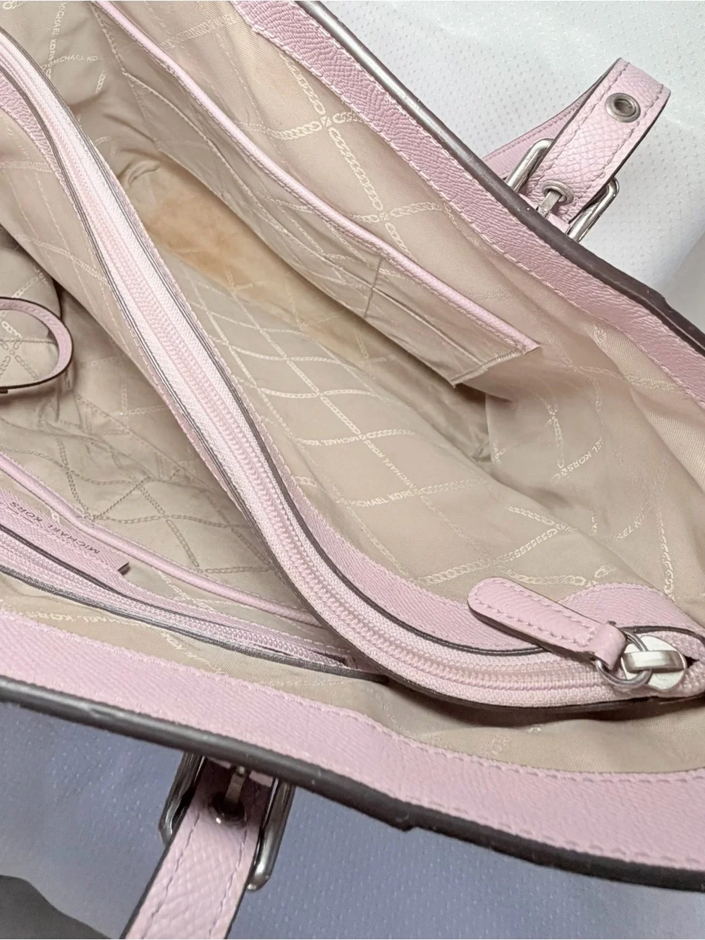 Michael Kors Pale Pink Saffiano Leather Tote